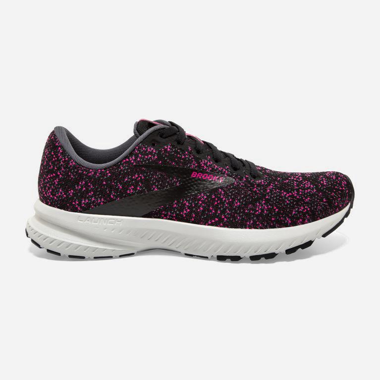 Brooks Launch 7 Womens Road Running Shoes - Black/Ebony/Beetroot - Philippines (197403VFJ)